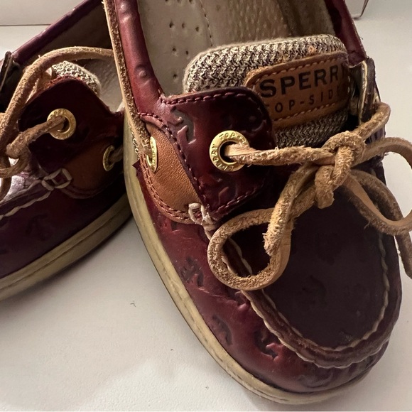 Sperry Top Siders sz 8 Cordovan Anchor emboseed Angelfish - Picture 3 of 5